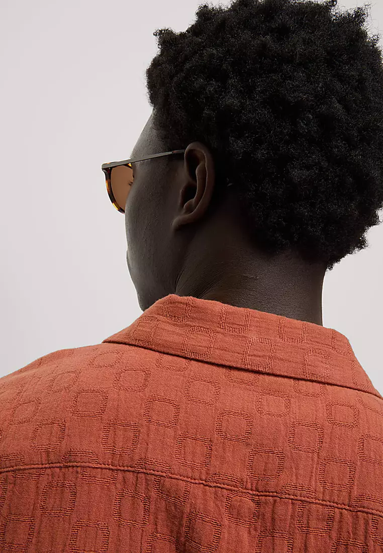 Easy Iron Pure Cotton Textured Shirt