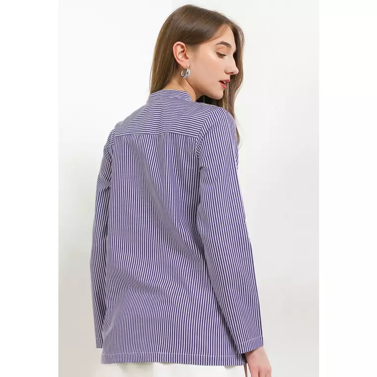 Lidia Blouse In Purple Stripe