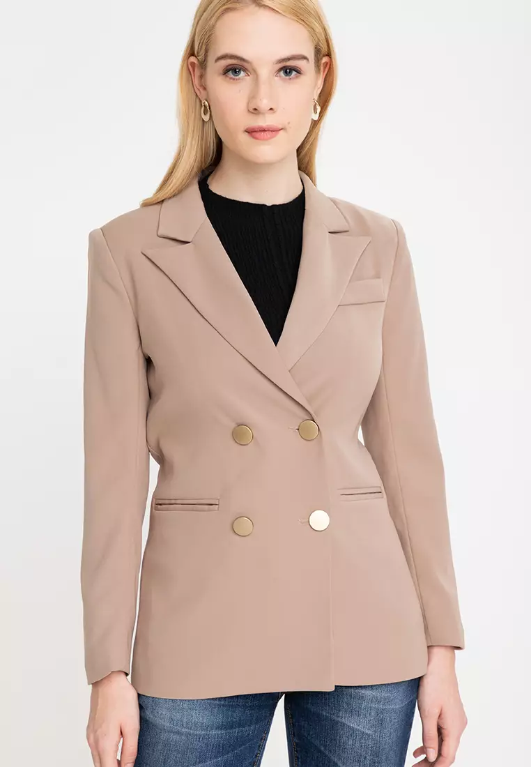 Buy Well Suited Chic Blazer With Removable Band Accent 2024 Online