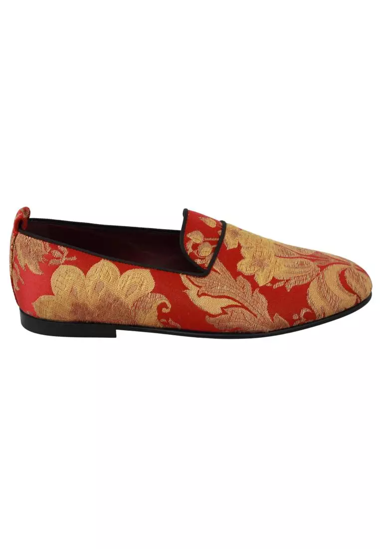 Red and store gold loafers