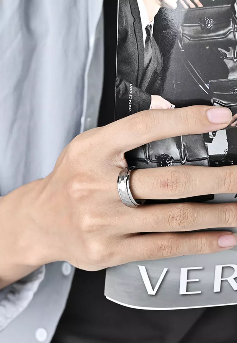 Textured Tungsten Carbide Ring JW QF-040