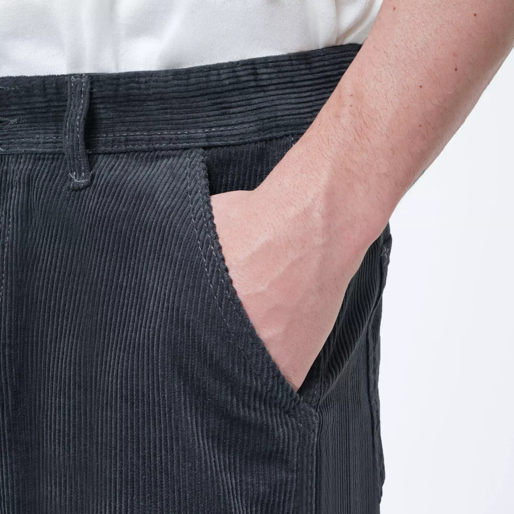 CELCIUS Corduroy Pants Baggy Wide Leg Fit I31000397C Dark Grey