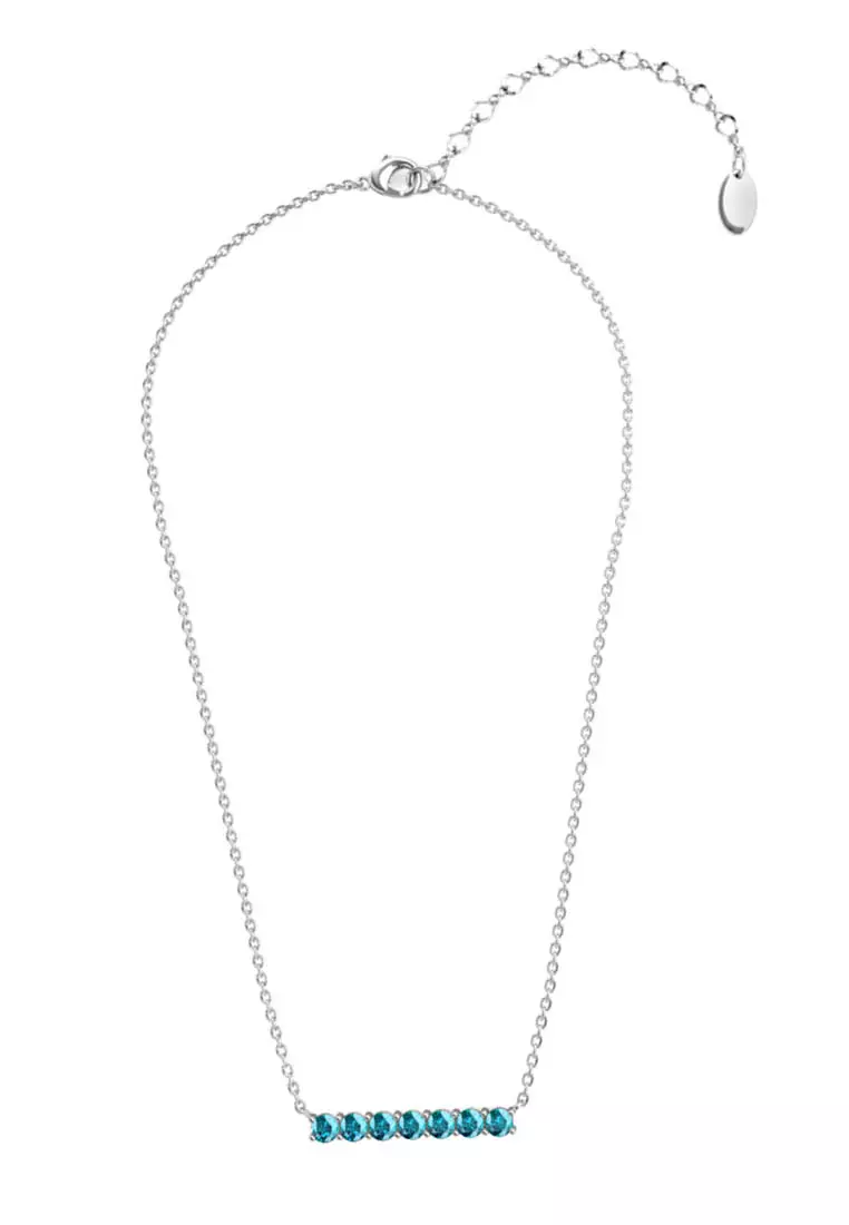 Myriad Birth Stone Pendant December Blue Topaz WG - Kalung Crystal by Her Jewellery