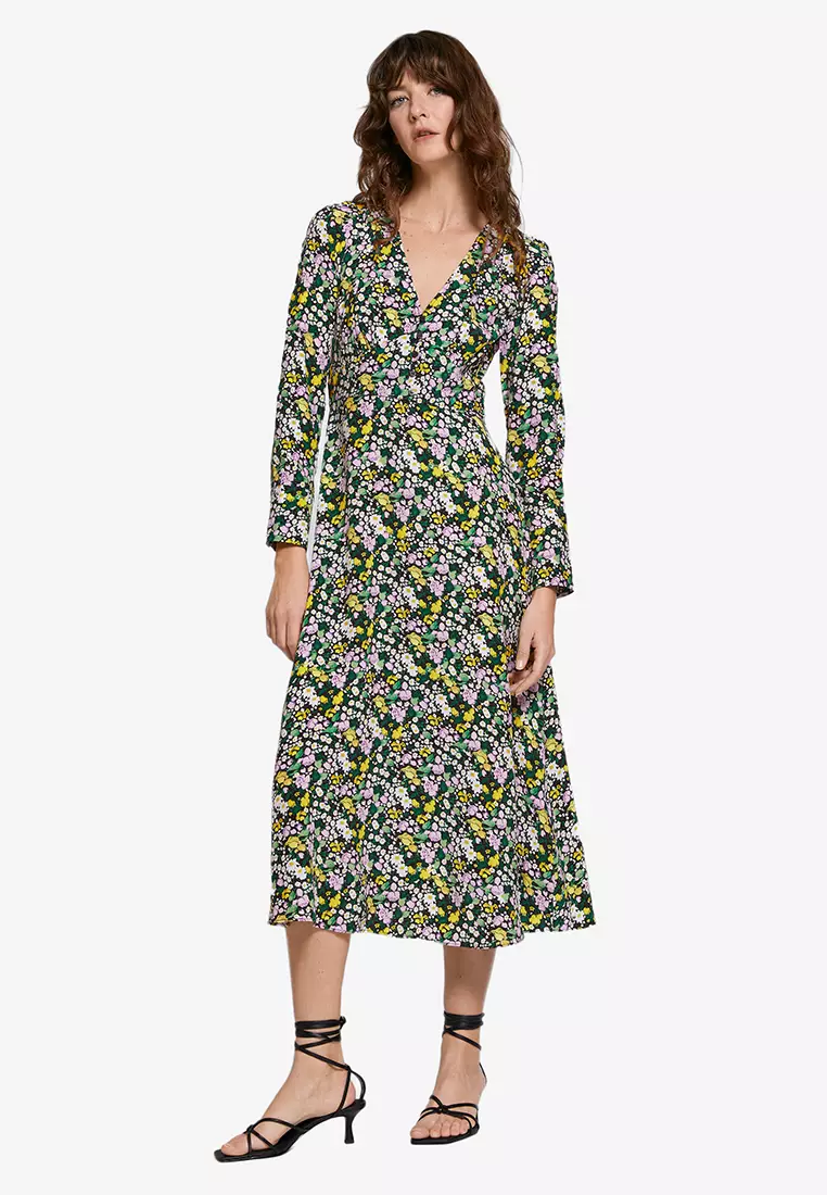 Buy Other Stories Buttoned V Cut Midi Dress Online ZALORA Malaysia