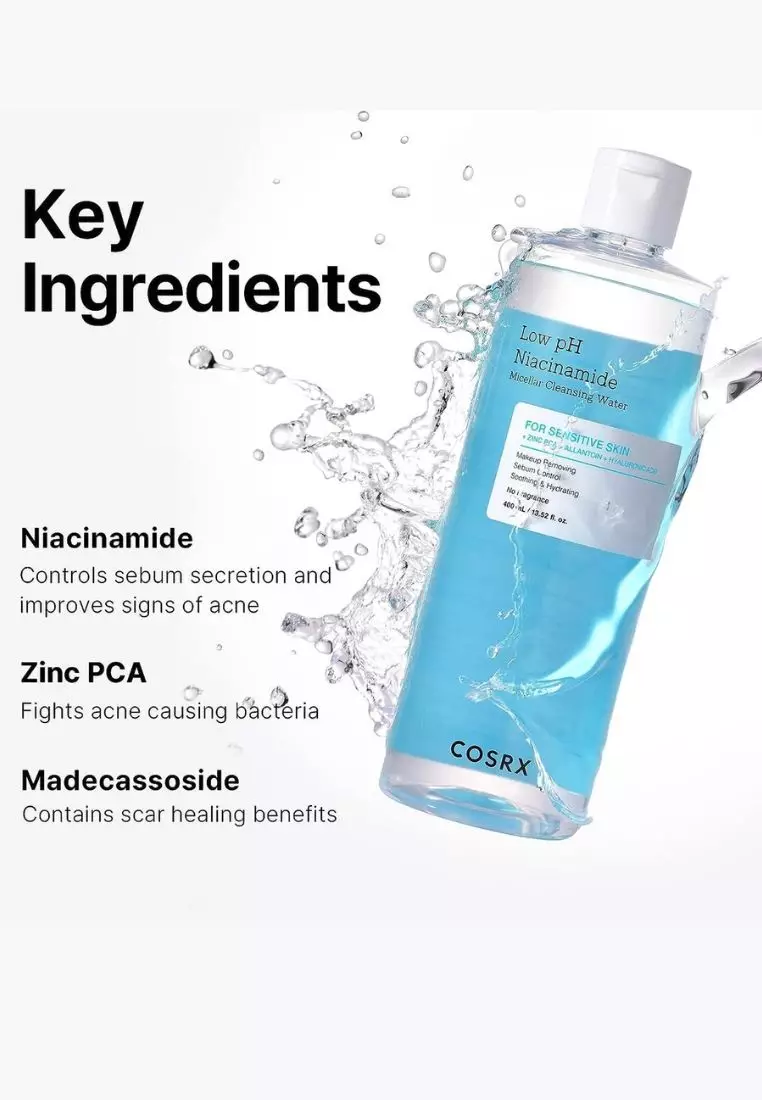 Cosrx Low pH Niacinamide Micellar Cleansing Water 400ml(Exp:2027.03.25)