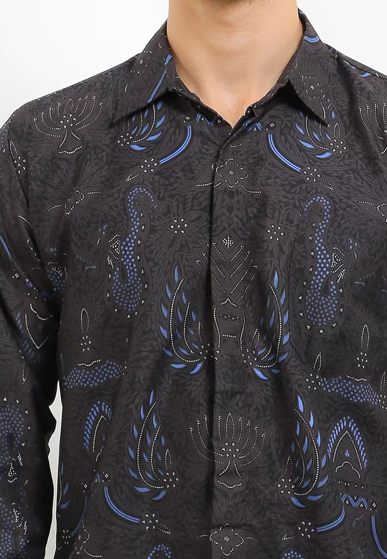 Pedro Kemeja Batik Exclusive Premium Pria Casual Modern Lengan Panjang