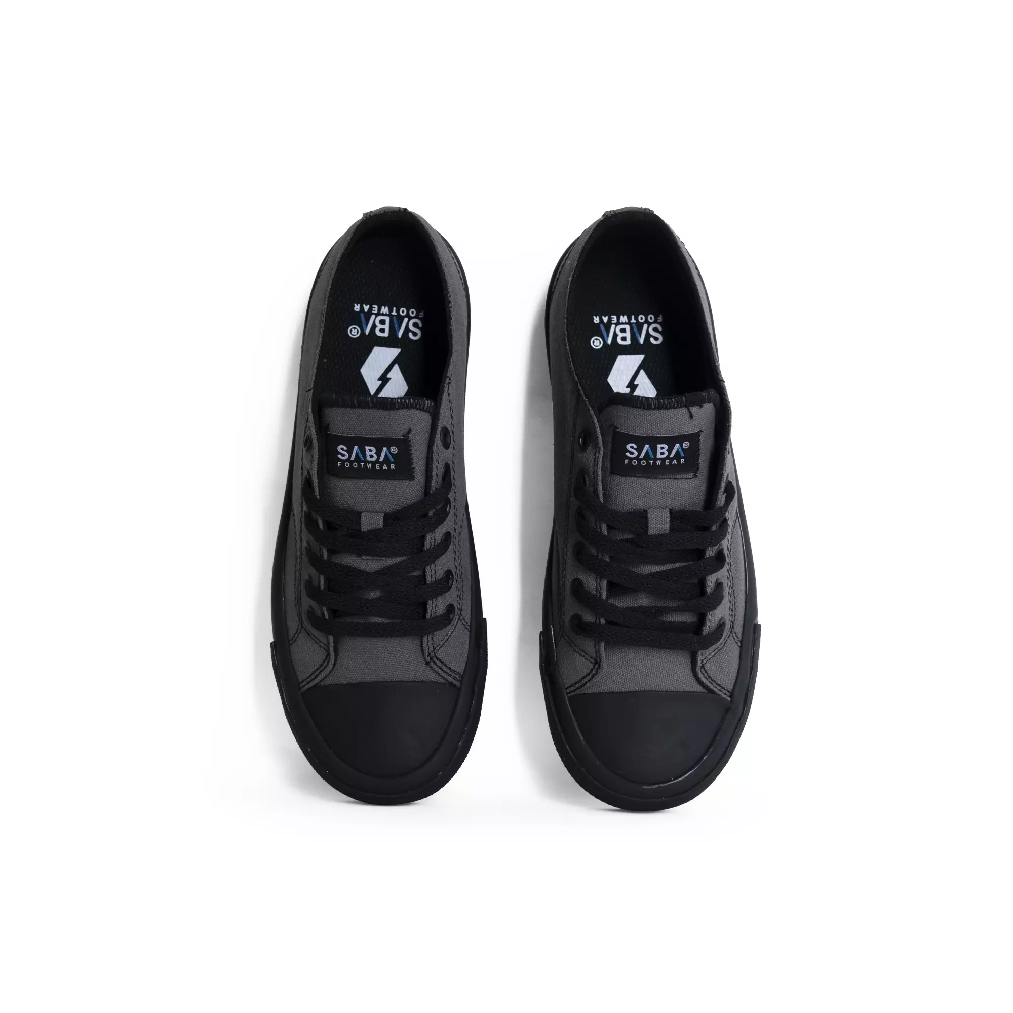 SABA Vintage Grey All Black - Sepatu Sneakers Casual Pria Wanita