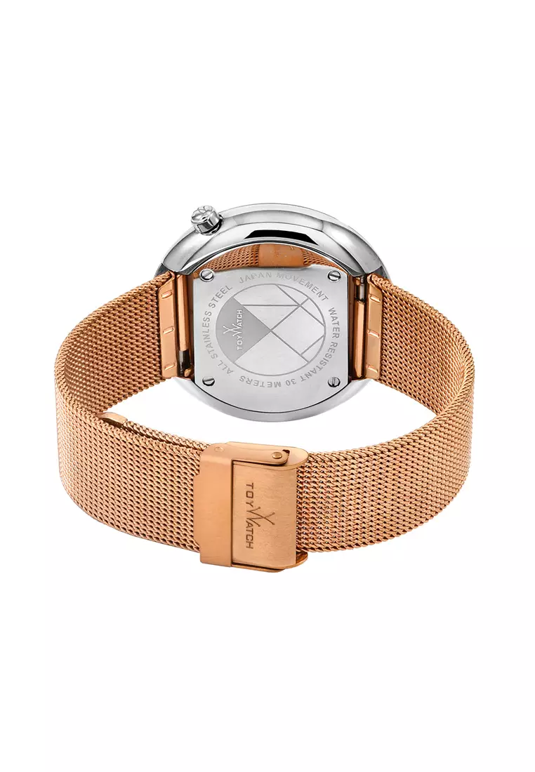 toy watch rose gold ToyWatch CU11PG Only Time Cuff Pink Stainless Rosegold Dial Women's Watch