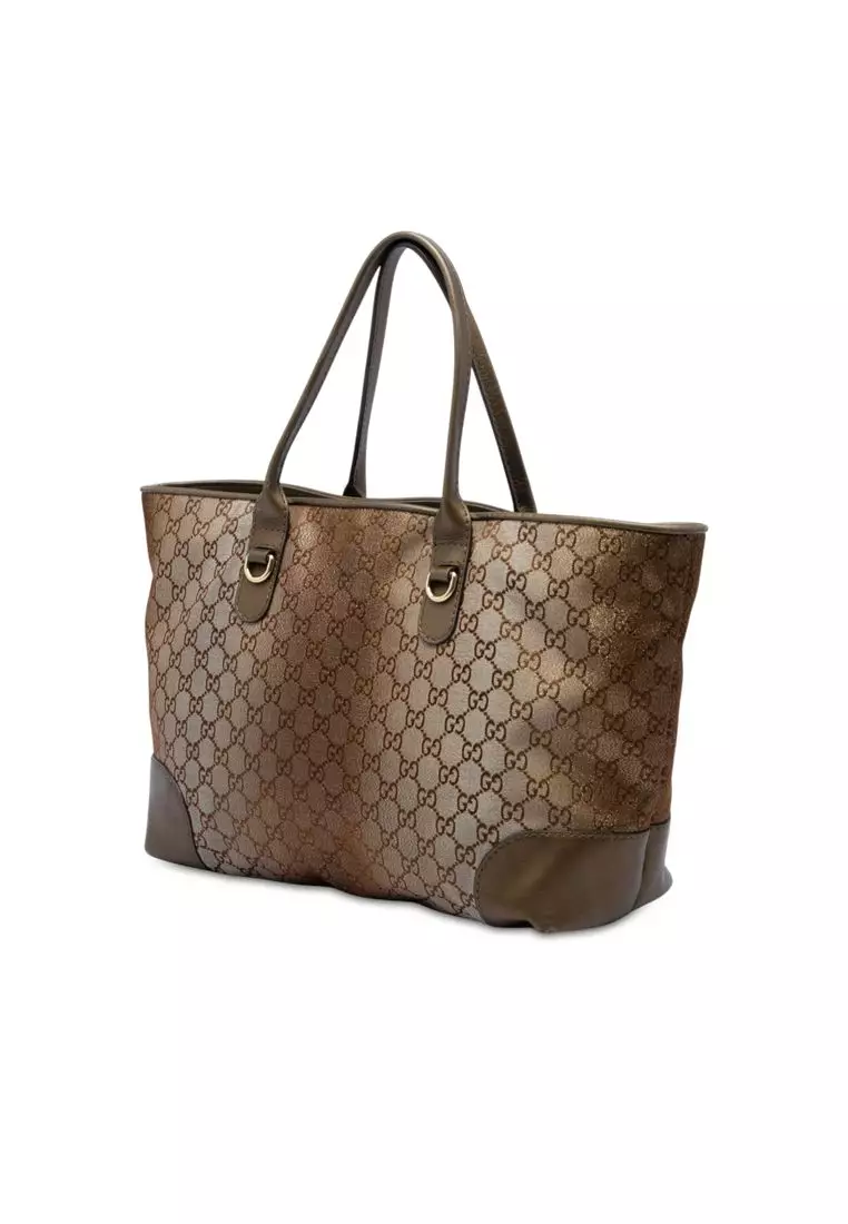 Pre-Loved Gucci Gg Lurex Heart Bit Tote