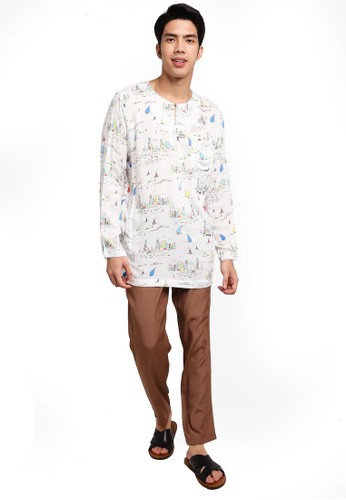 Jual Lubna Homme Printed Baju Melayu Teluk Belanga Original Zalora Indonesia