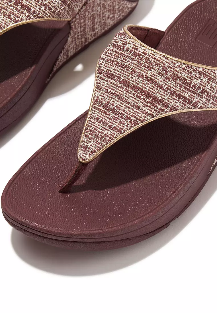 Buy FitFlop LULU Women's Shimmerweave Toe-Post Sandals Clay
