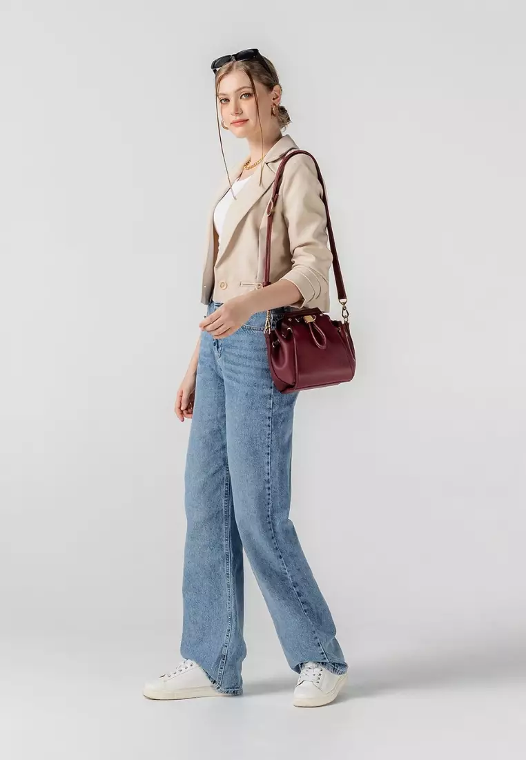 Esbucket Mini Bucket Bag - Blood Red