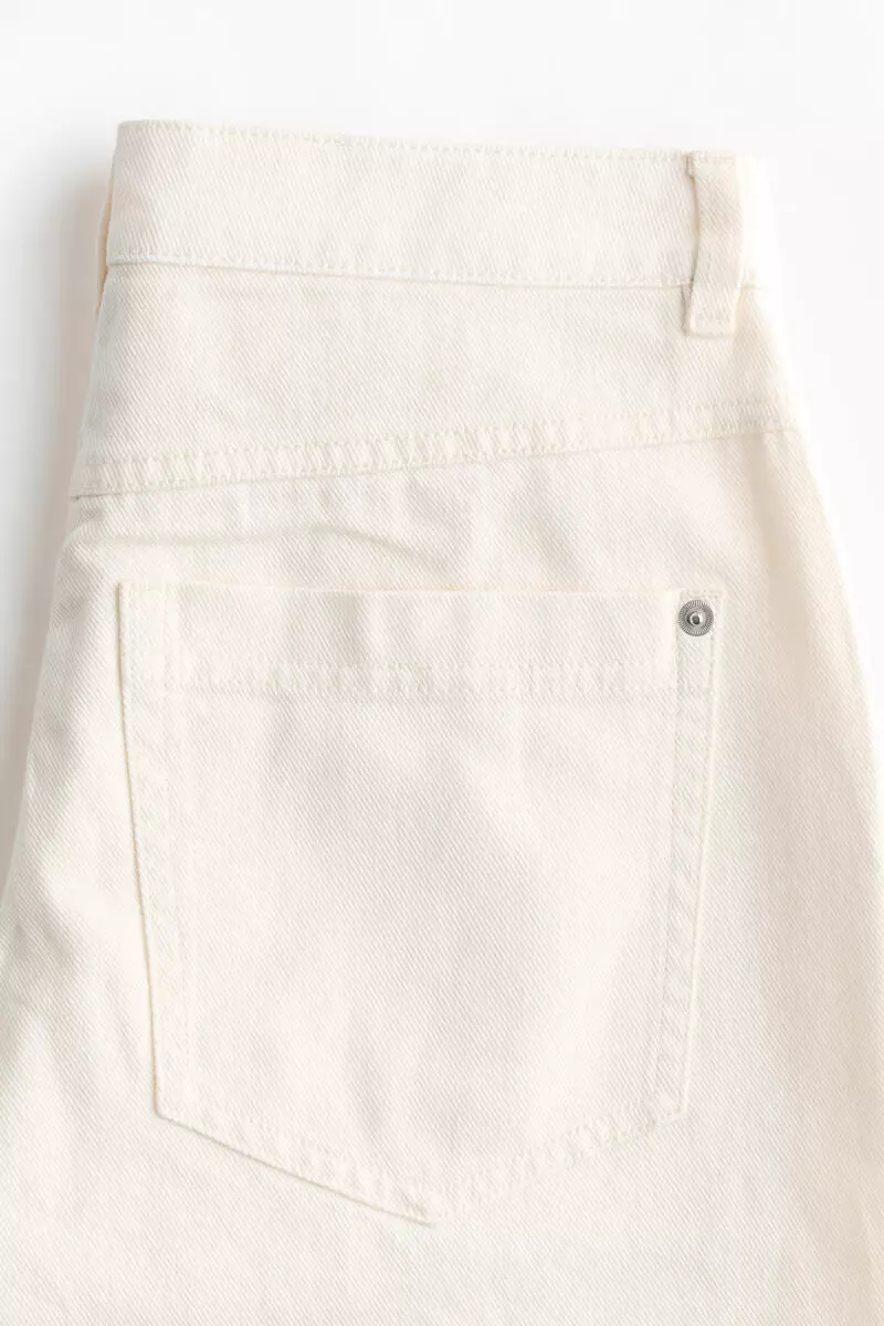 Wide-leg cotton twill trousers