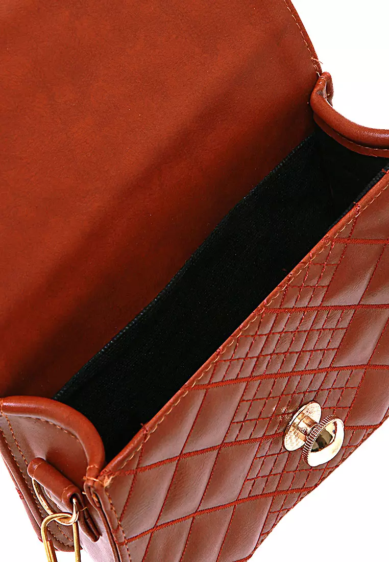 Erolla Tas Selempang Wanita Simple Tali Panjang Slingbags Woman Premium Quality - Brown