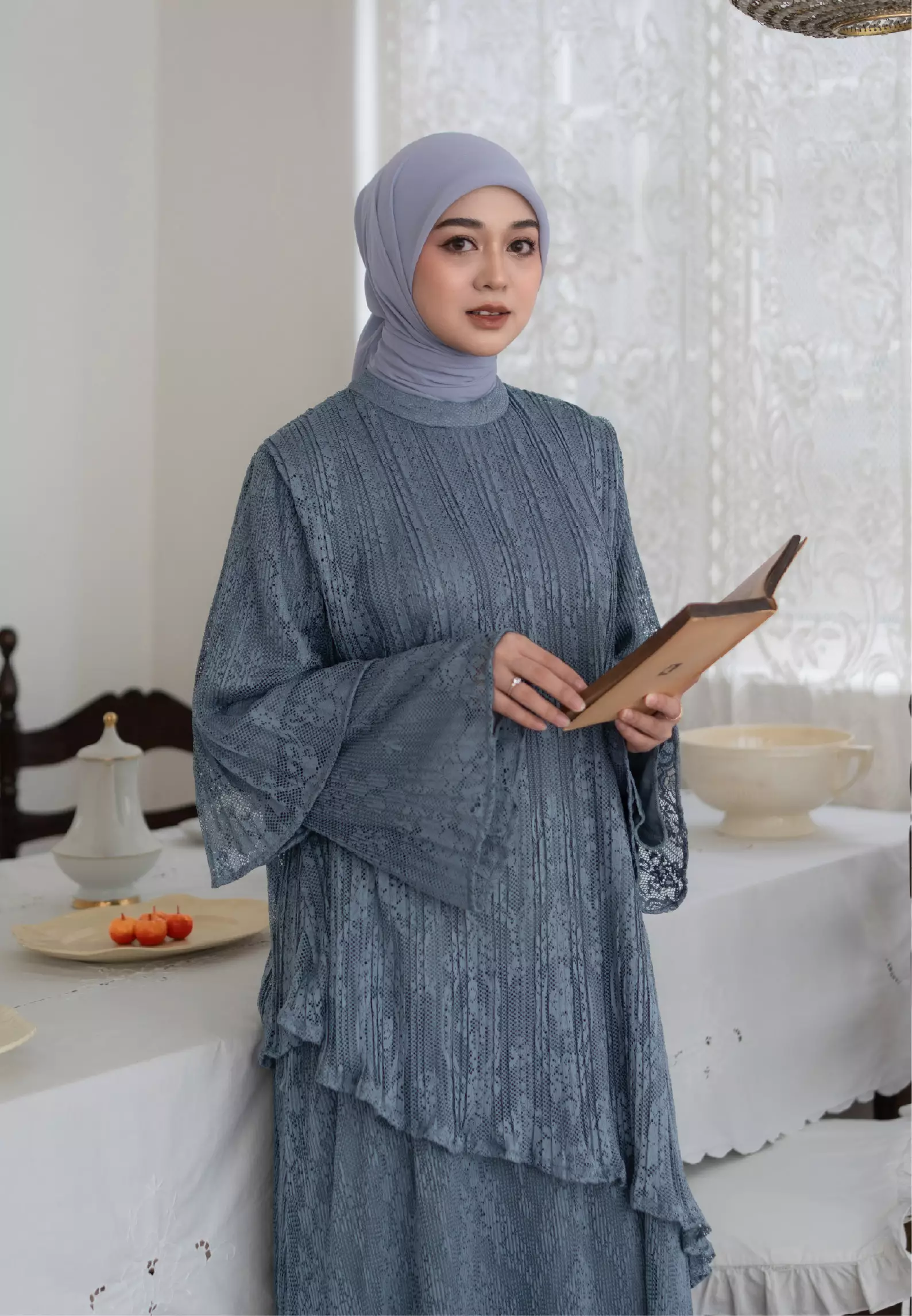 Damara Dress - Steel Blue