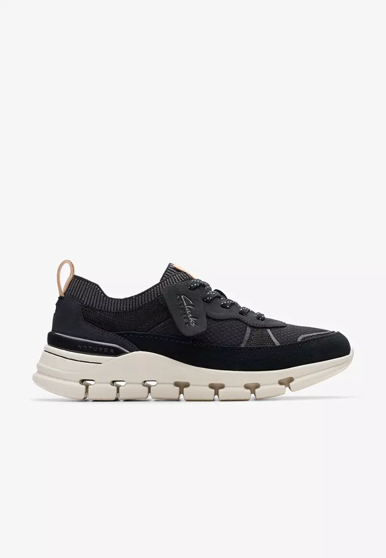 Discount on Clarks  shoes - SKU: Nature X Cove Trainers Black Combi