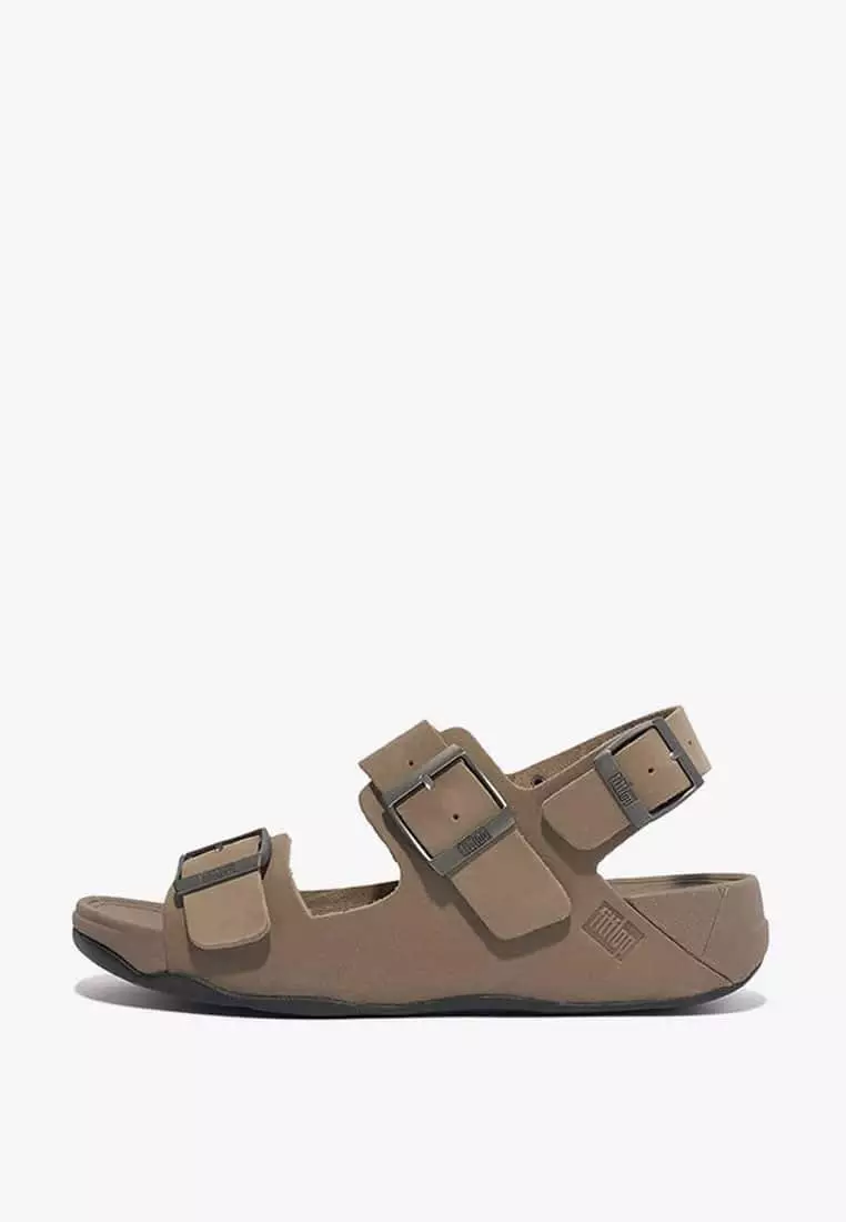 Discount on Fitflop  shoes - SKU: Fitflop Gogh Moc Men's Buckle Leather Back-Strap Sandals Gd3-A76 Minky Grey