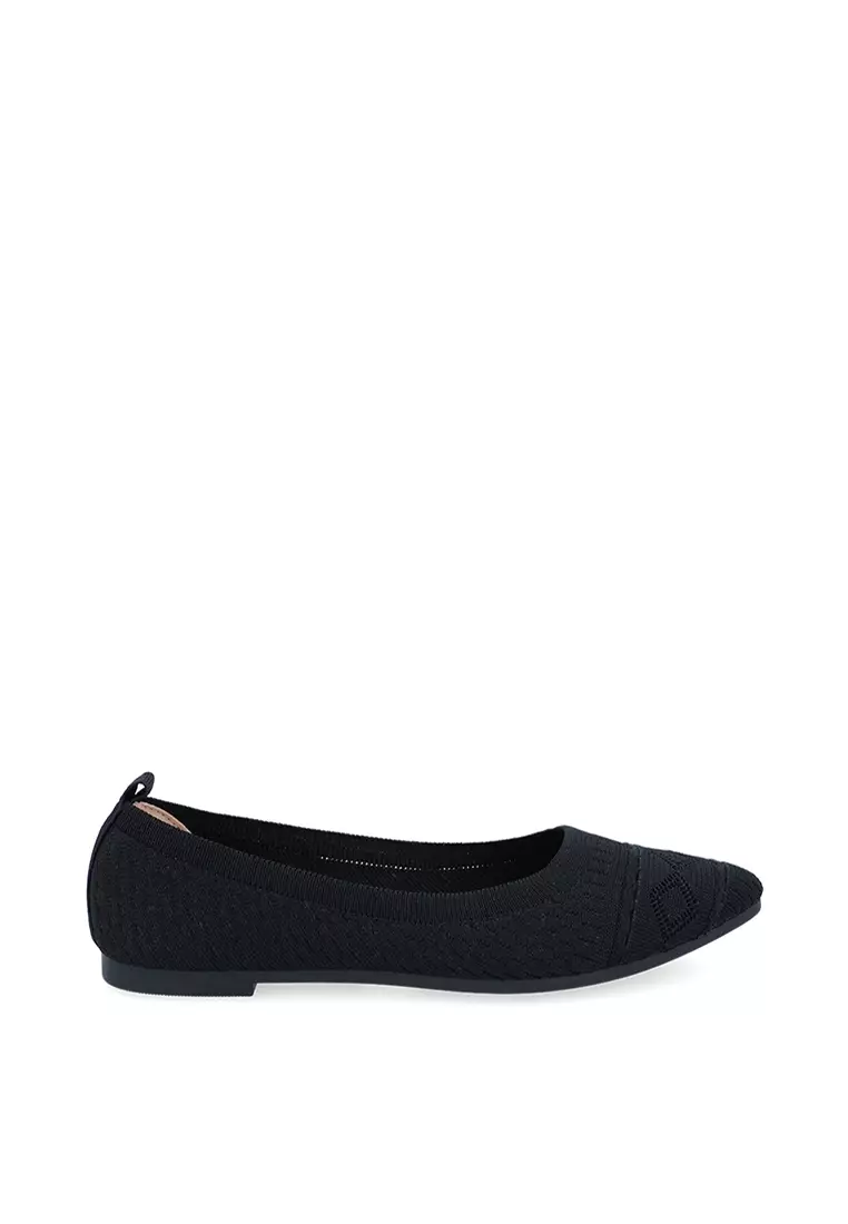 Discount on Carlo Rino  shoes - SKU: Black Claire Knitted Ballerina Flats