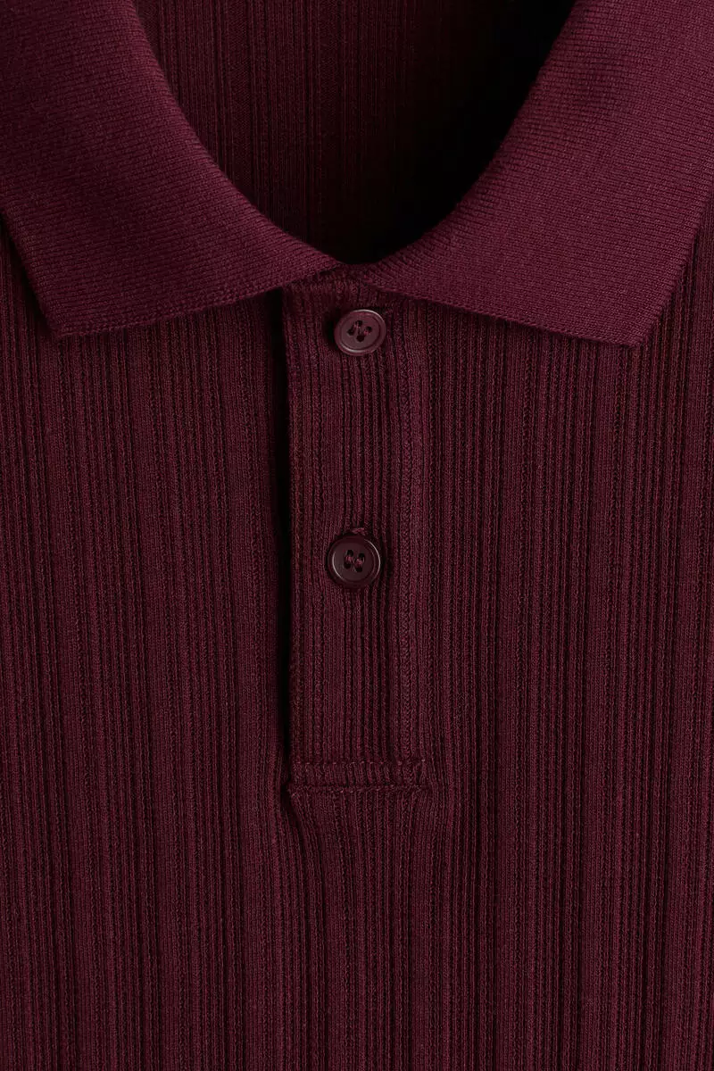 Slim Fit Textured jersey polo shirt