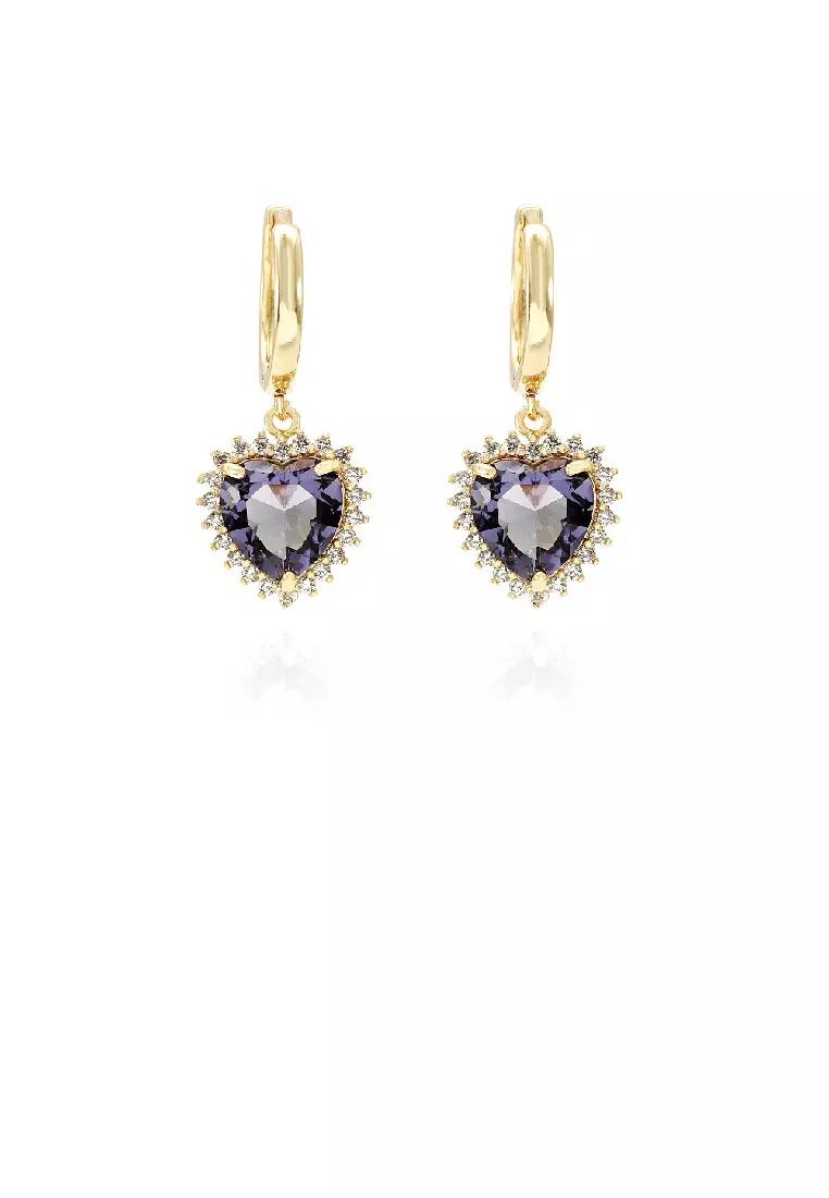 Purple and gold earrings top