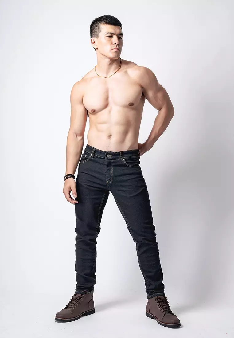 Slim Fit Jeans Black Golden