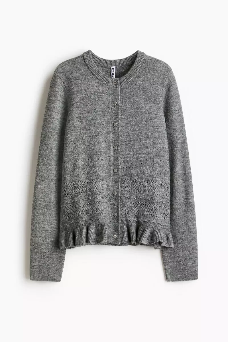 Pointelle-knit cardigan