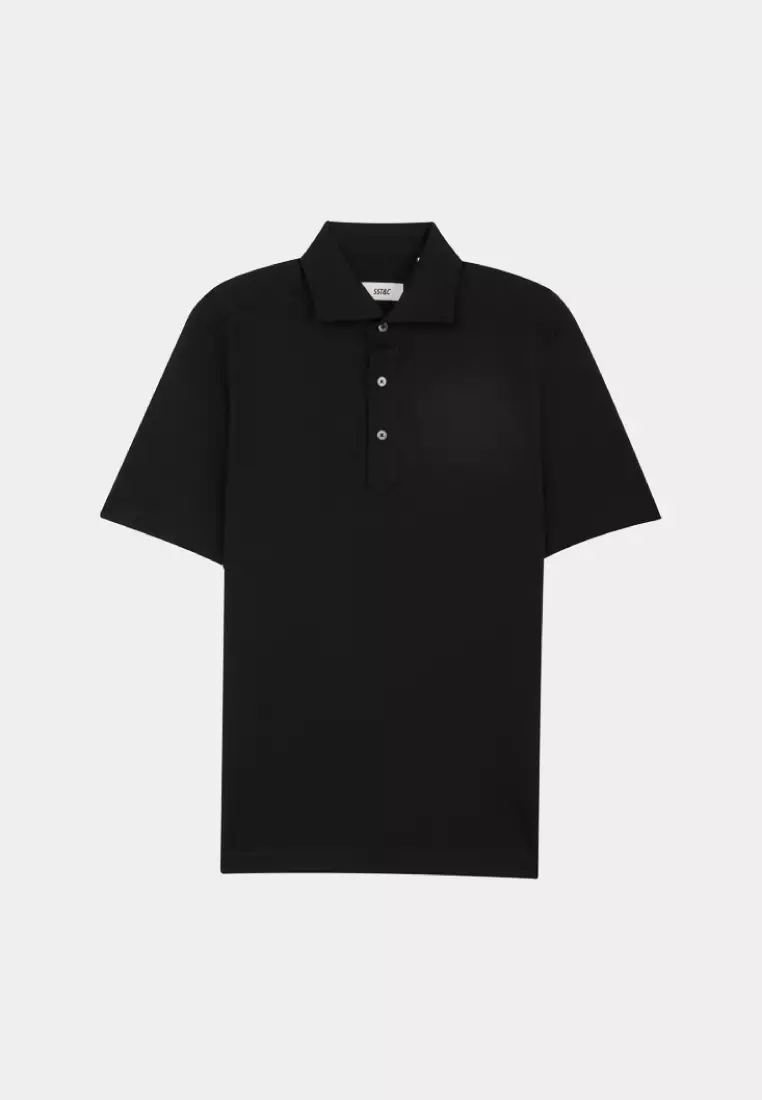 Black Cutaway Collar Polo Shirt
