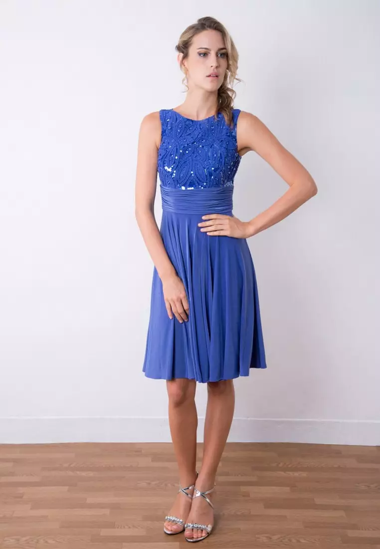 Charming Polyester Chiffon Beaded Cocktail Dress