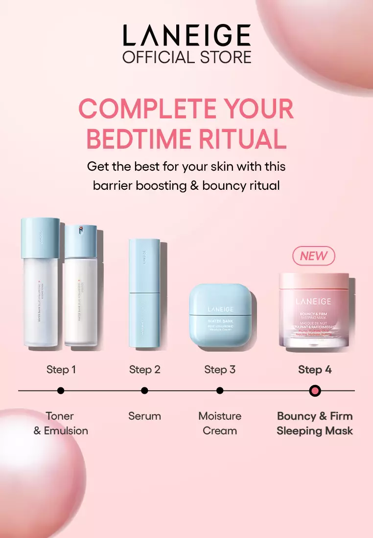 [Pocket Size] Laneige Bouncy & Firm Sleeping Mask 25ML - Trial Size, Bouncy, glowing & hydrated skin