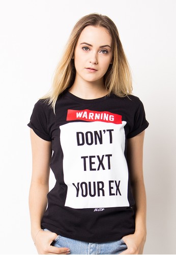 Bloop Tshirt Text Your Ex Black BLP-PH014