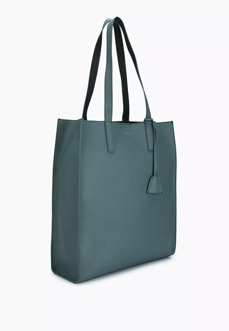 Buy Coccinelle Easy Shopping Tote Bag in Kale Green Noir 2024