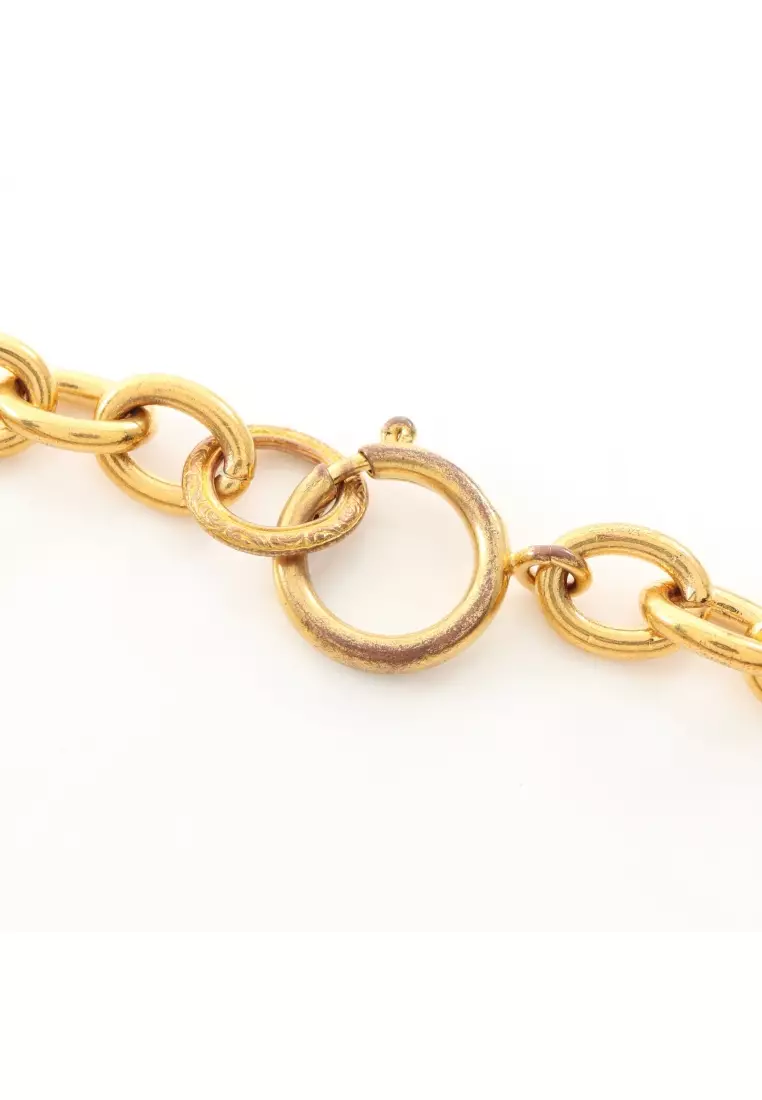 Pre-Loved Chanel coco mark necklace GP gold 93P