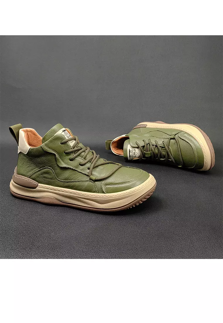 High Top Grain Leather Sneakers ALG9003