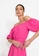 FORCAST pink FORCAST Laila Puff Sleeves Linen Dress AA69CAA863C5A3GS_2