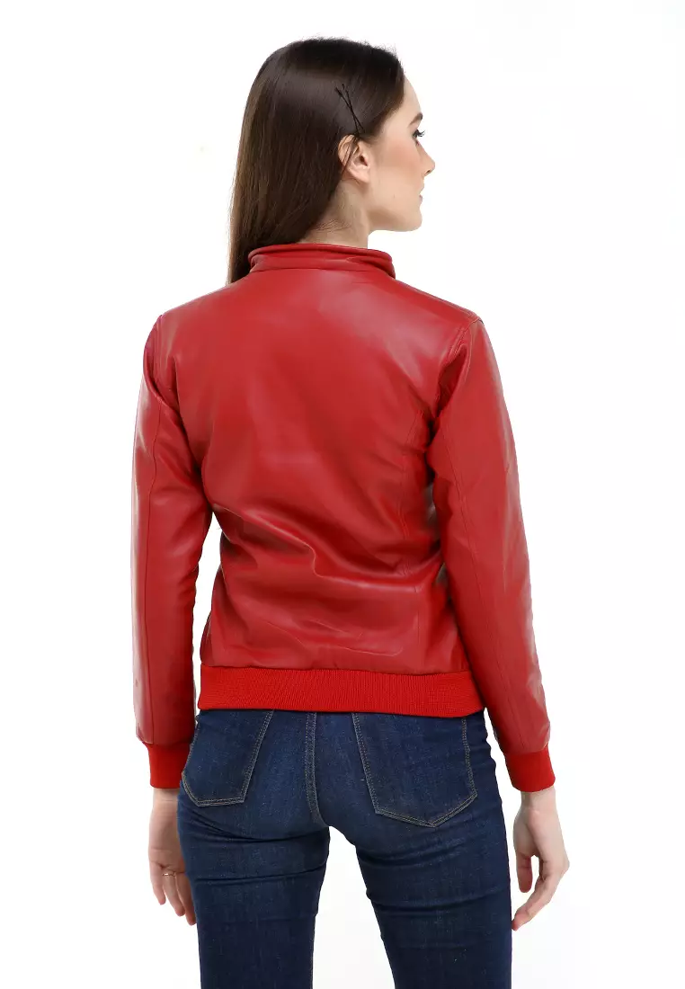 Hardwin Jaket Wanita Casual Longsleeve Outer Material Leather Kulit ORIGINAL