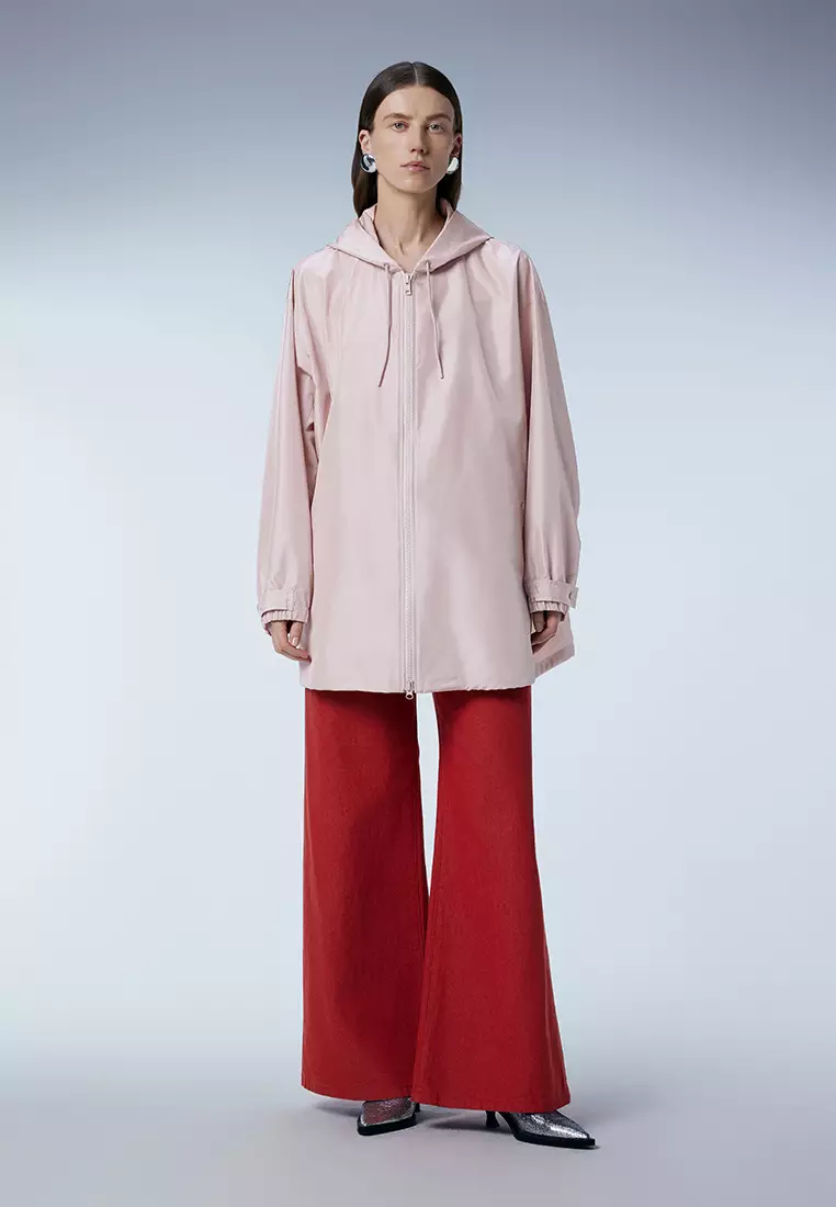 Loose hooded short windbreaker