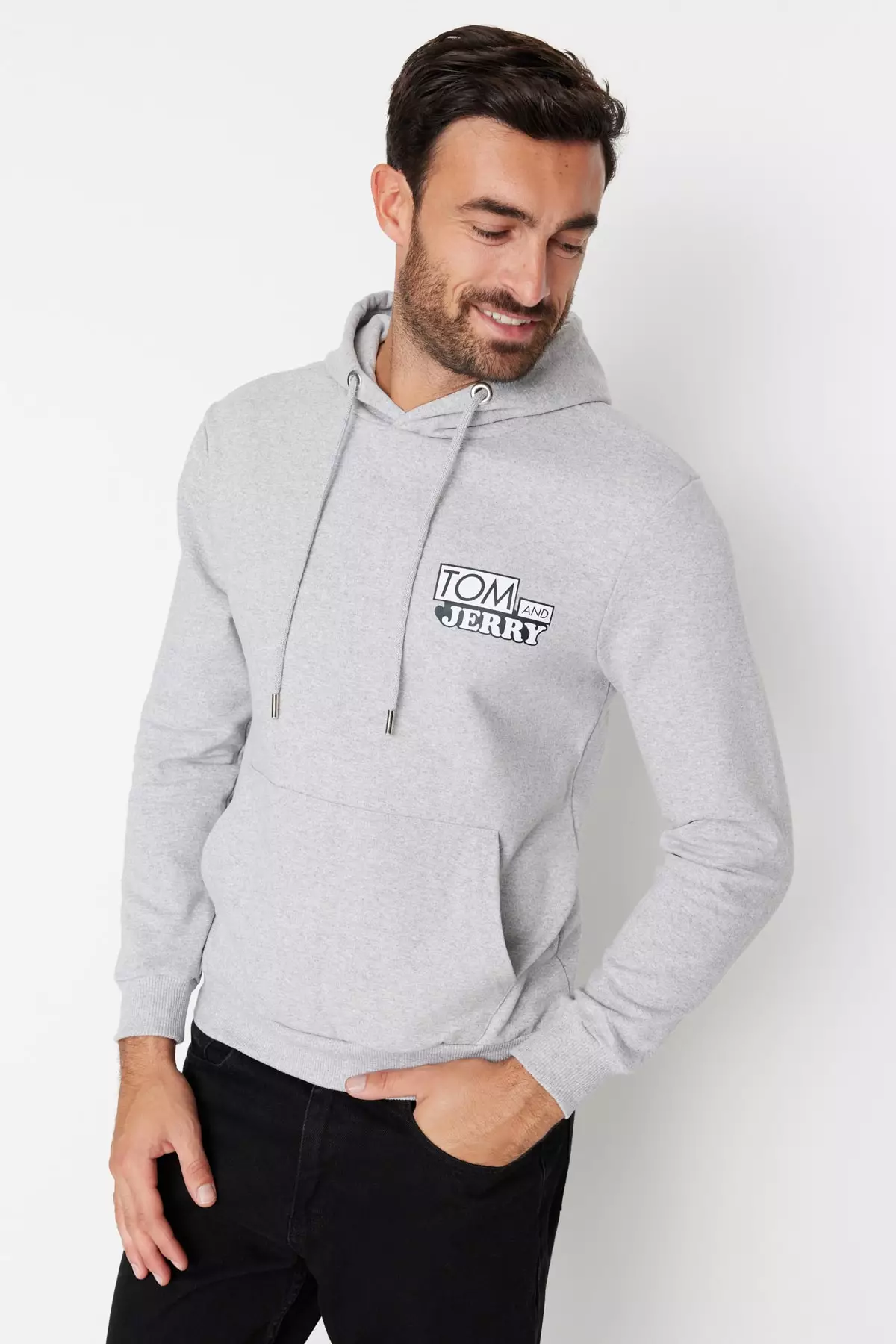 Buy Trendyol Gray Men s Licensed Tom Jerry Printed Regular Regular