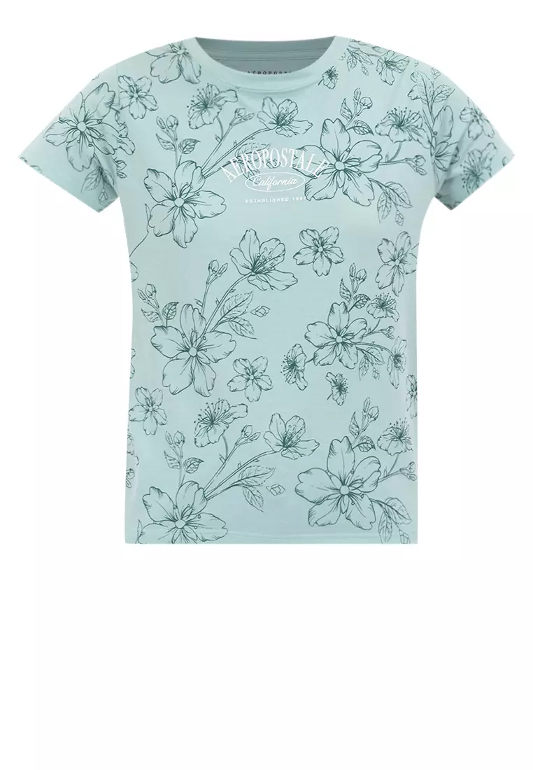 Online Exclusive Ladies All Over Print Tee Beryl Green