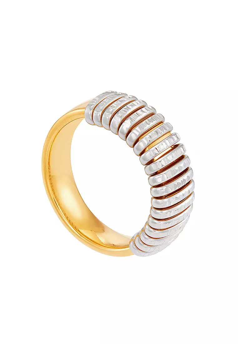 HABIB 916 Oro Italia Yellow and White Gold Ring GR60741025(22YW)-BI (22K Gold)