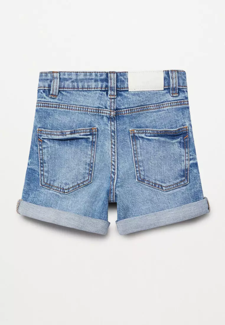 Rolled-Up Hem Denim Shorts