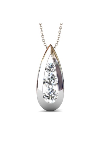 Her Jewellery silver Teardrop Pendant -  Made with premium grade crystals from Austria HE210AC29IUOSG_1