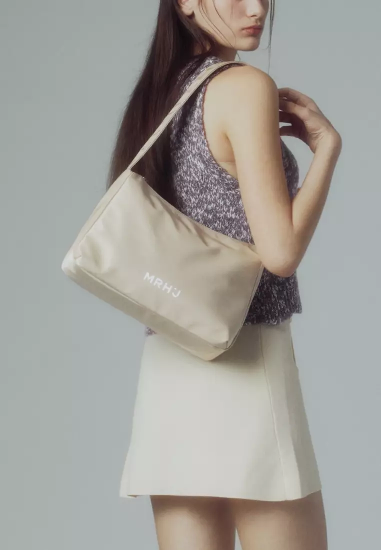 CIA L Nylon Crossbody Bag Beige