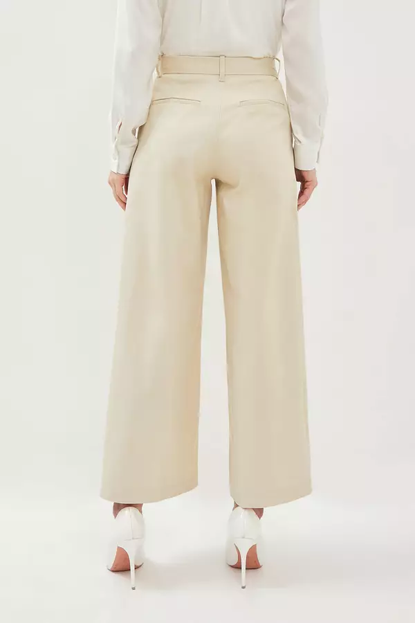 MINIMAL - Banou - Celana Kulot Lurus - Light Beige Warna Beige_Light