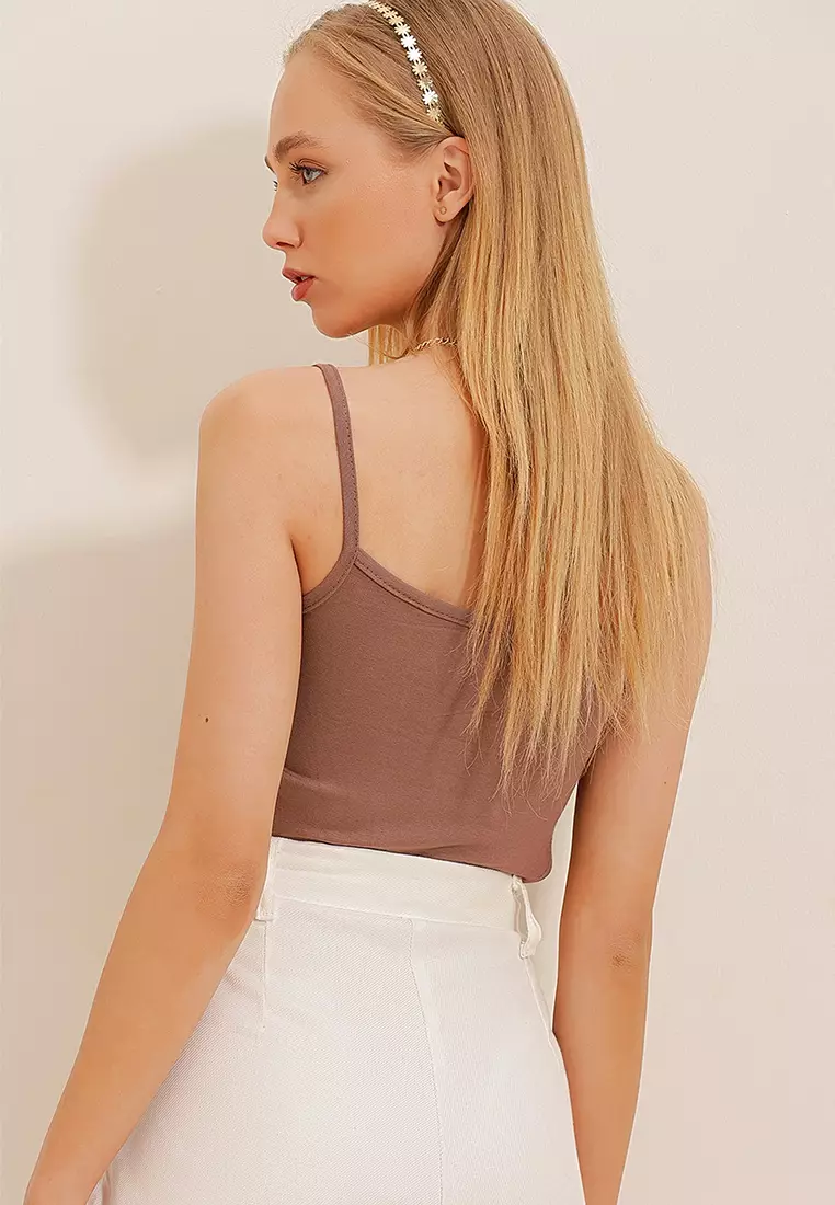 Snap Fastener Bodycon Top