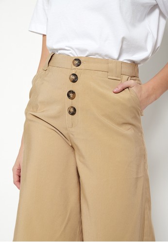 Jual Odiva  Woman JOVIE BUTTON CULOTTES CAMEL Original 