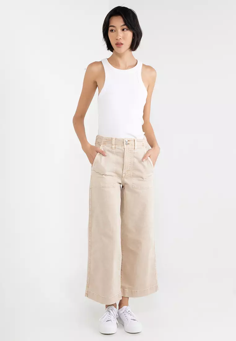 Gap high rise on sale crop flare pants