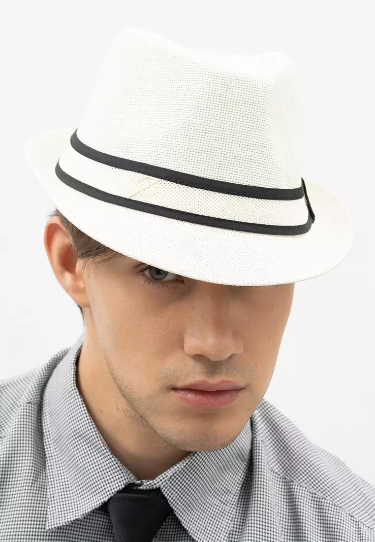Houseofcuff Topi Fedora Cowboy Hat Fedora Ratan Ivory