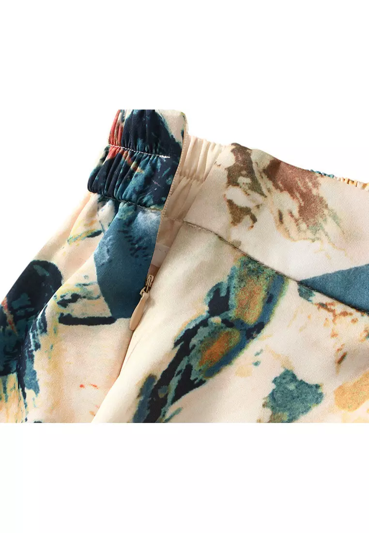 Satin Gorgeous Printed A-Line Skirt AF9901