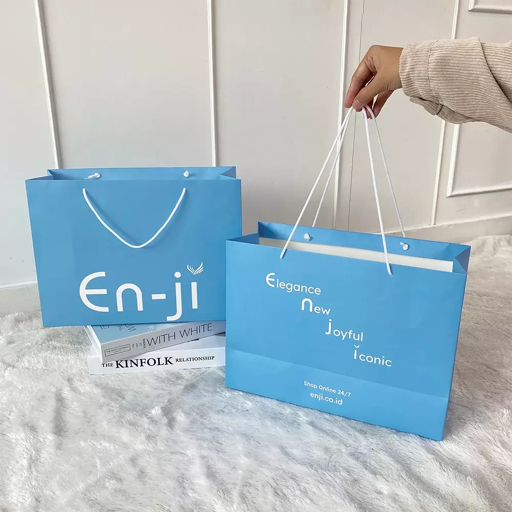 En-ji Paperbag - Blue [Packaging Tas]
