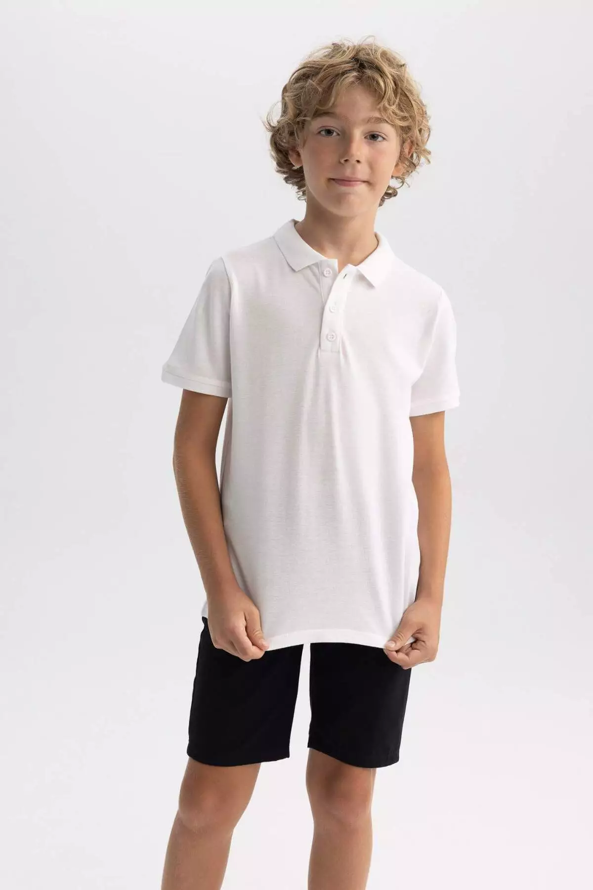 Boy's Pique Short Sleeve Basic Plain Polo T-Shirt B0668A8Ns